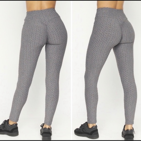 XJ Boost Pants & Jumpsuits New Gray Diamond Scrunch Butt Textured